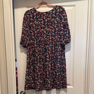 ASOS Teal Floral Mini Dress with Pink Blooms